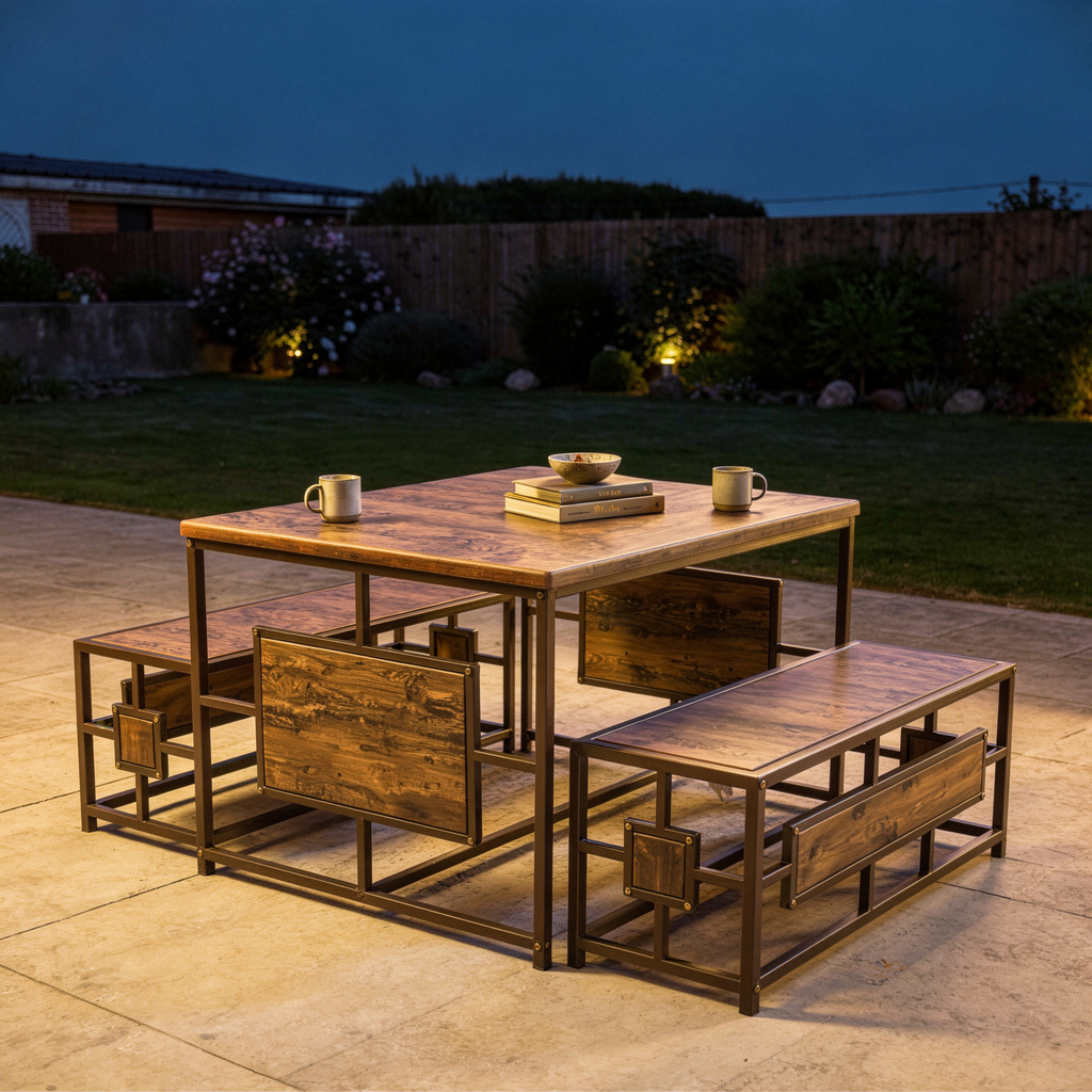 Steel Table With Chairs