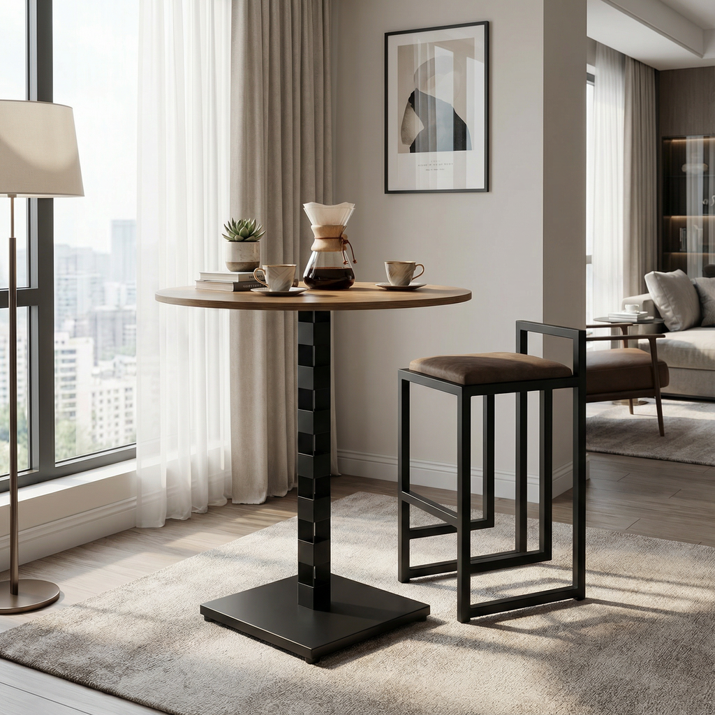 Steel Circular high Coffee table